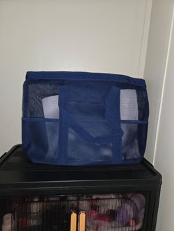 Navy Blue Mesh Tote Bag
