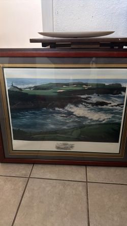 $150  OBO – Signed Limited Edition Cypress Point Golf Print w/ COA – Framed