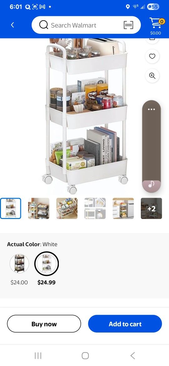 Rolling 3 Tier Shelf