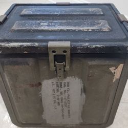 Vietnam War Era U.S. Military Component Box MK2 — 1970s Steel Storage Can
