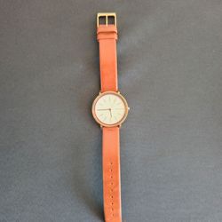 Skagen Hald Women's Watch - Gold-Tone Case with Tan Leather Strap (Model SKW2488)