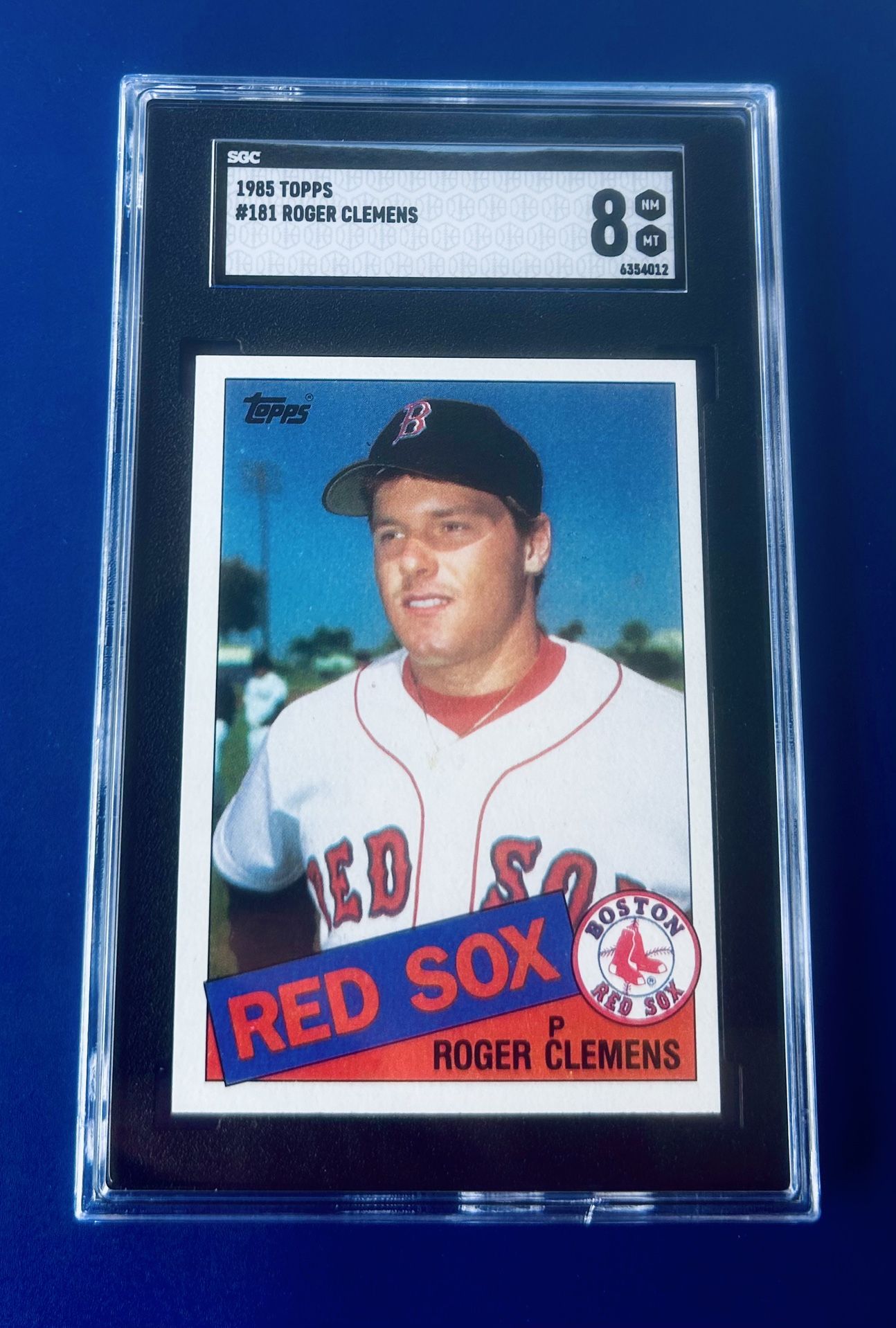 1985 Topps Roger Clemens Rookie Baseball Card Graded SGC 8