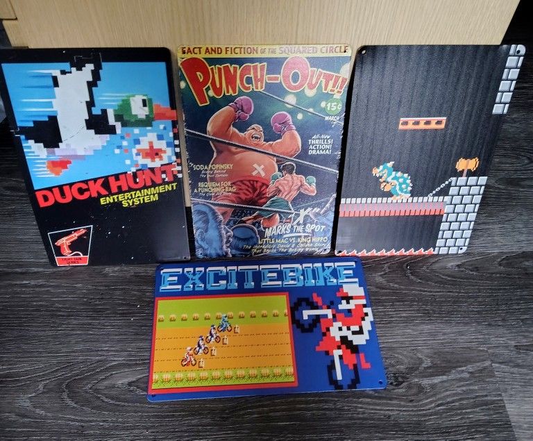 Vintage Style Metal Signs - Marvel, Nintendo, and More