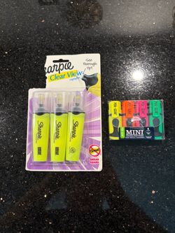 Fluorescent Highlighters Sharpie Clear View Yellow 3Pk & Pen+Gear Mini Color 4Pk