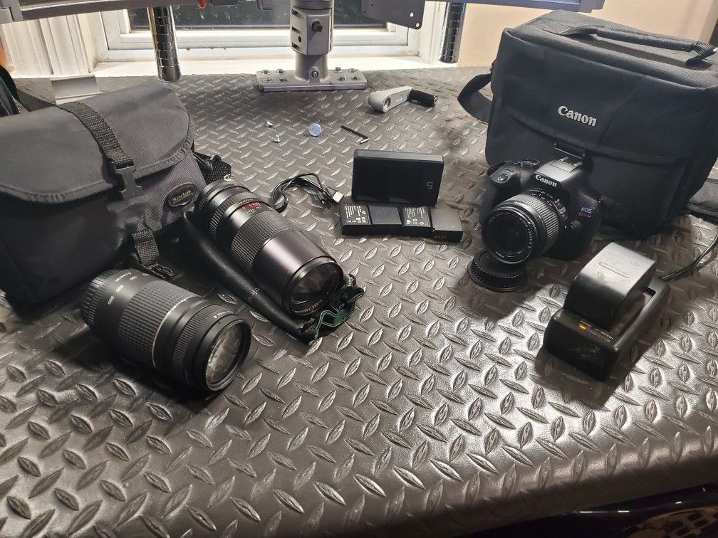 Canon EOS Rebel T6 DSLR Camera + 3 Lenses + Extras