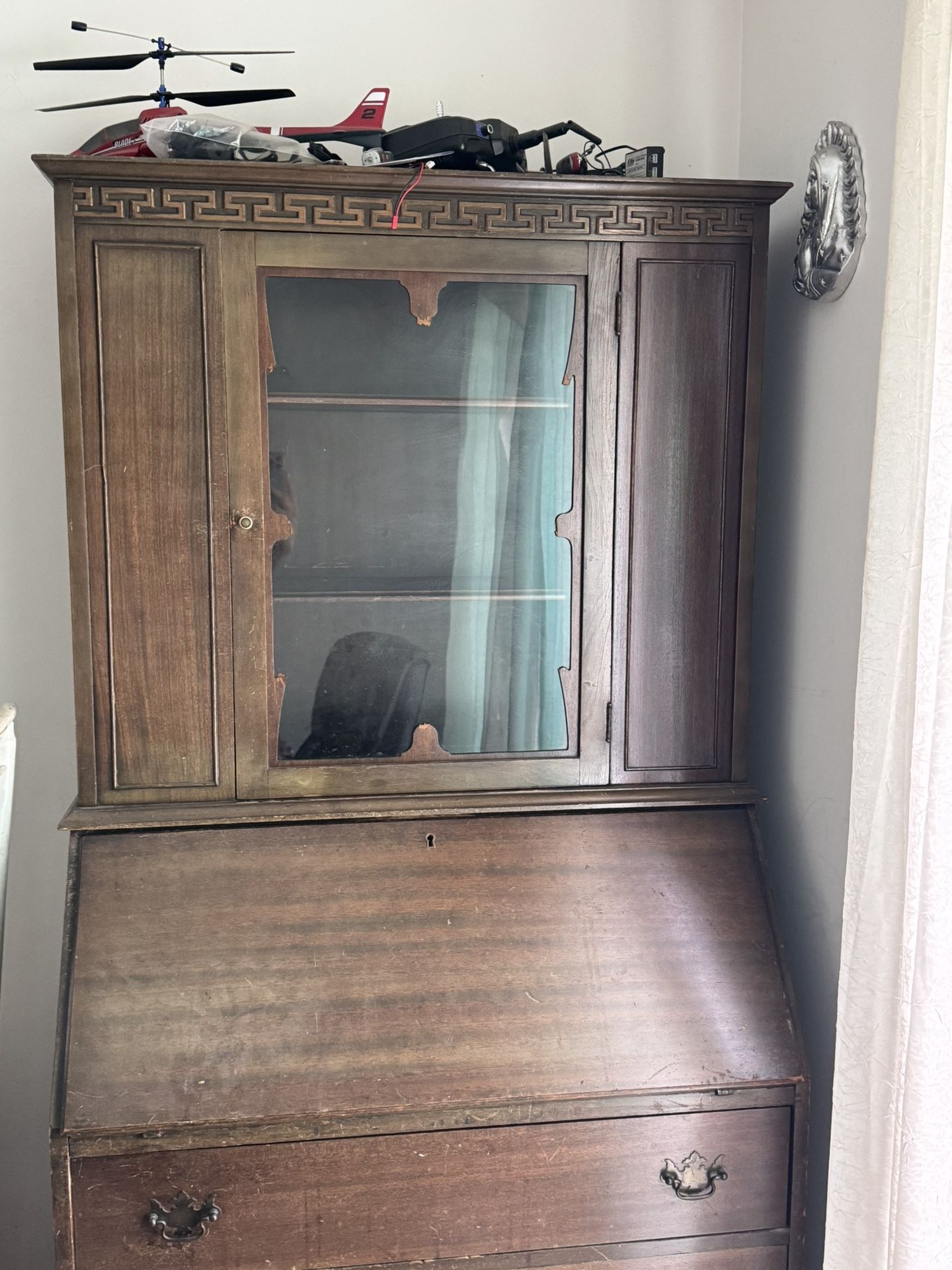 antique hutch with desk