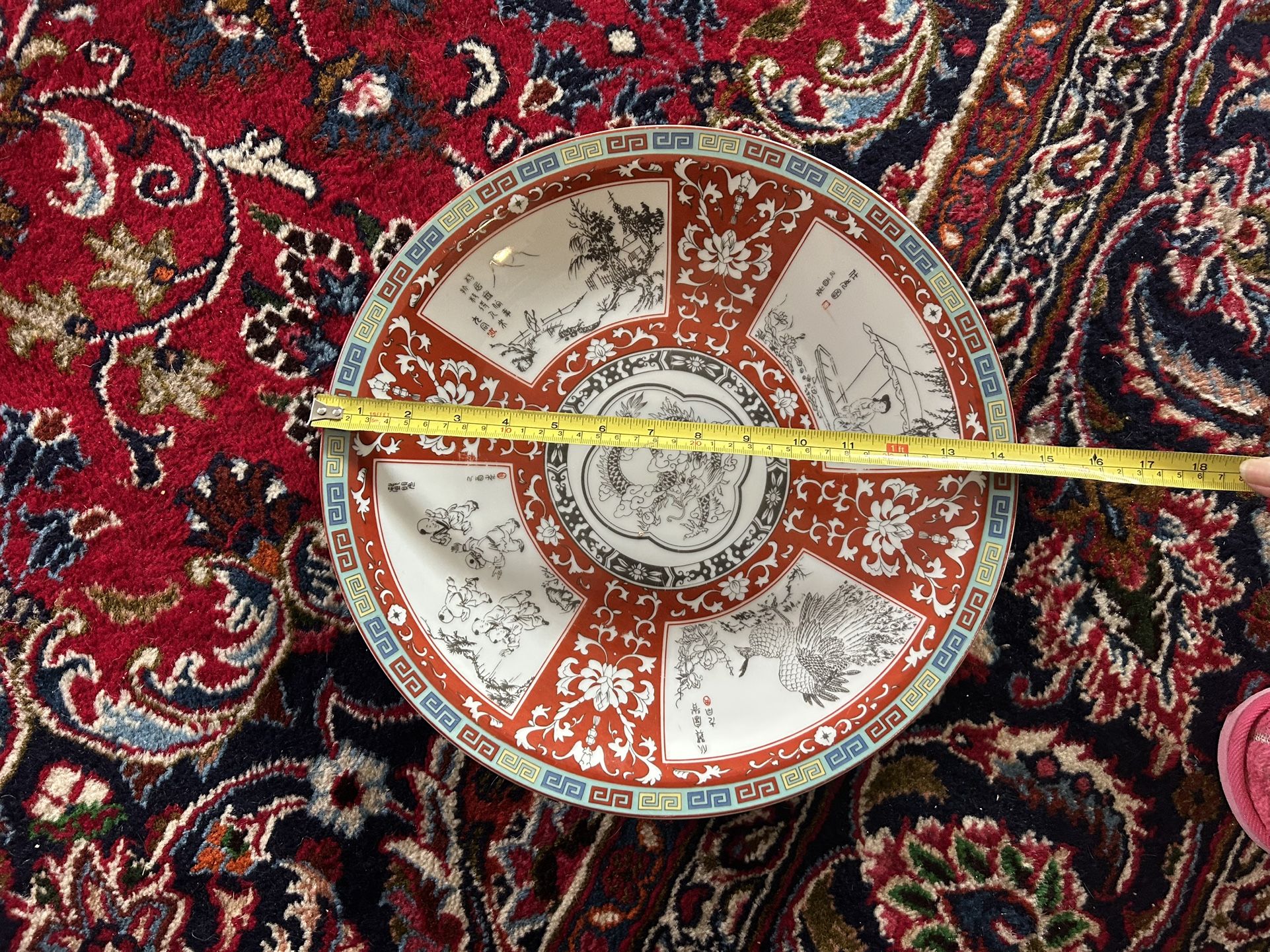 Antique Flat Chinese Plate 14”