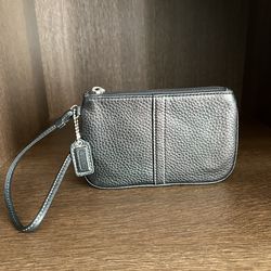 Coach Pebbled Leather Wristlet