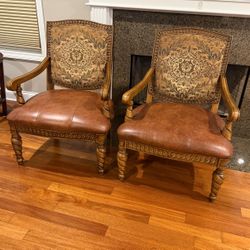 Oversized Leather Upholstered Chair 