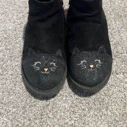 Girl Black Cat Boots Size 11