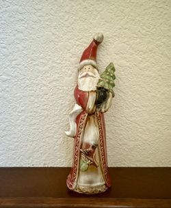 Hand Painted Clay Old World Christmas Santa Claus 