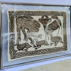 Large Vintage Korhogo Mud Cloth African Africa Senufo Tribe Picture Art Textile 54inx39in Siena Senefo Sene Senoufo Syenambele Tribal Primitive 012