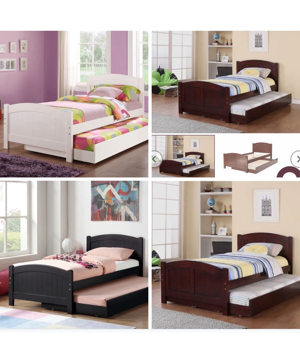 Twin Bed With Trundle Twin Not Including Mattress 