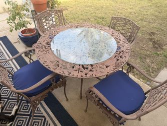 Cast Iron Table With Chairs/cushions