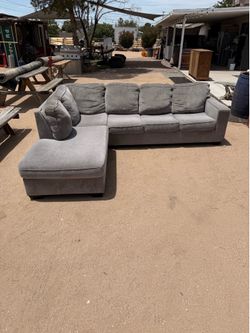 Gray Sectional Sofa with Chaise - Large Size - See All Photos