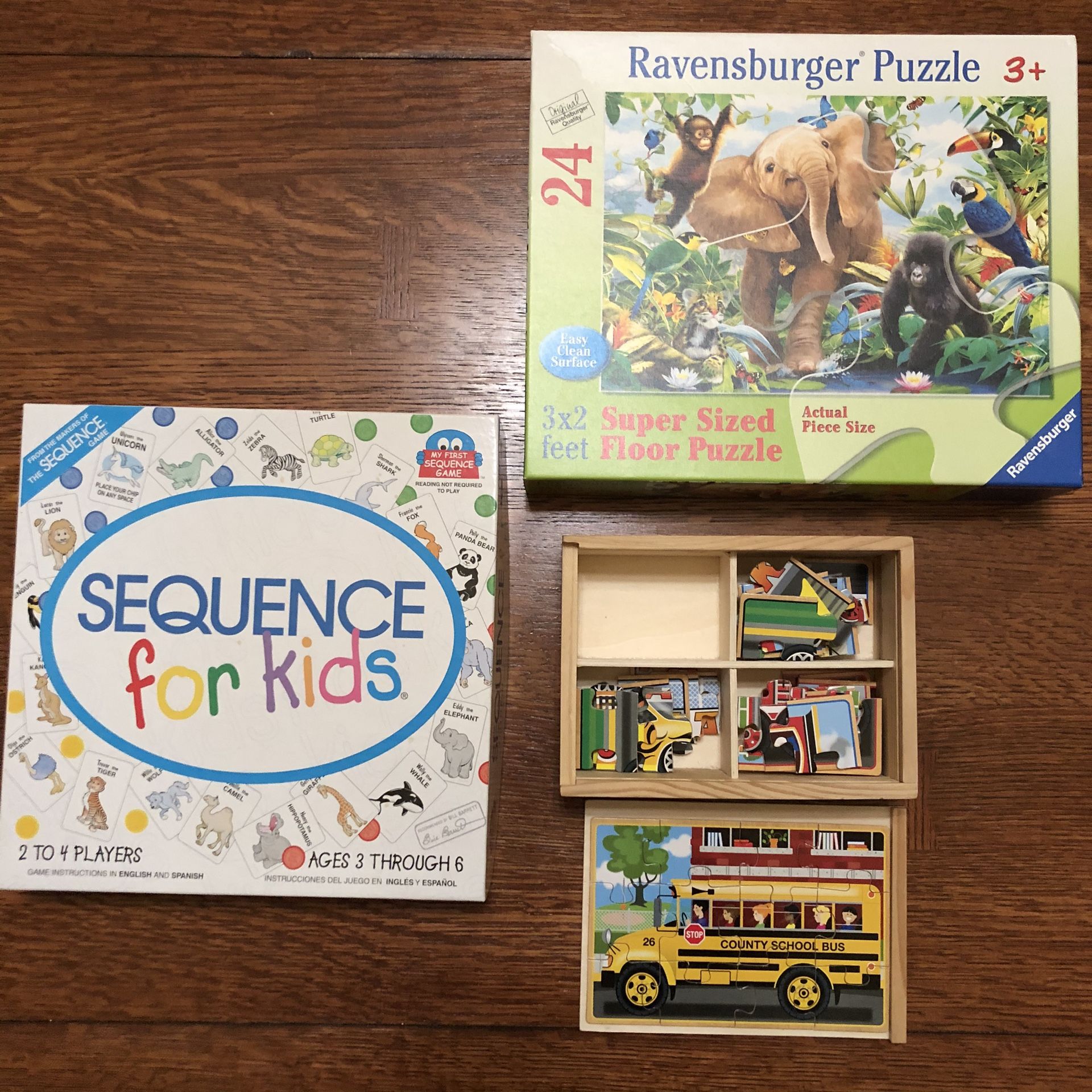 Wooden puzzles, Sequence Melissa & Doug $12 for all