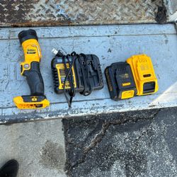 DEWALT 20V LED Light W/ Regular Charger Plus Two Batteries (20VMAX & 20V)