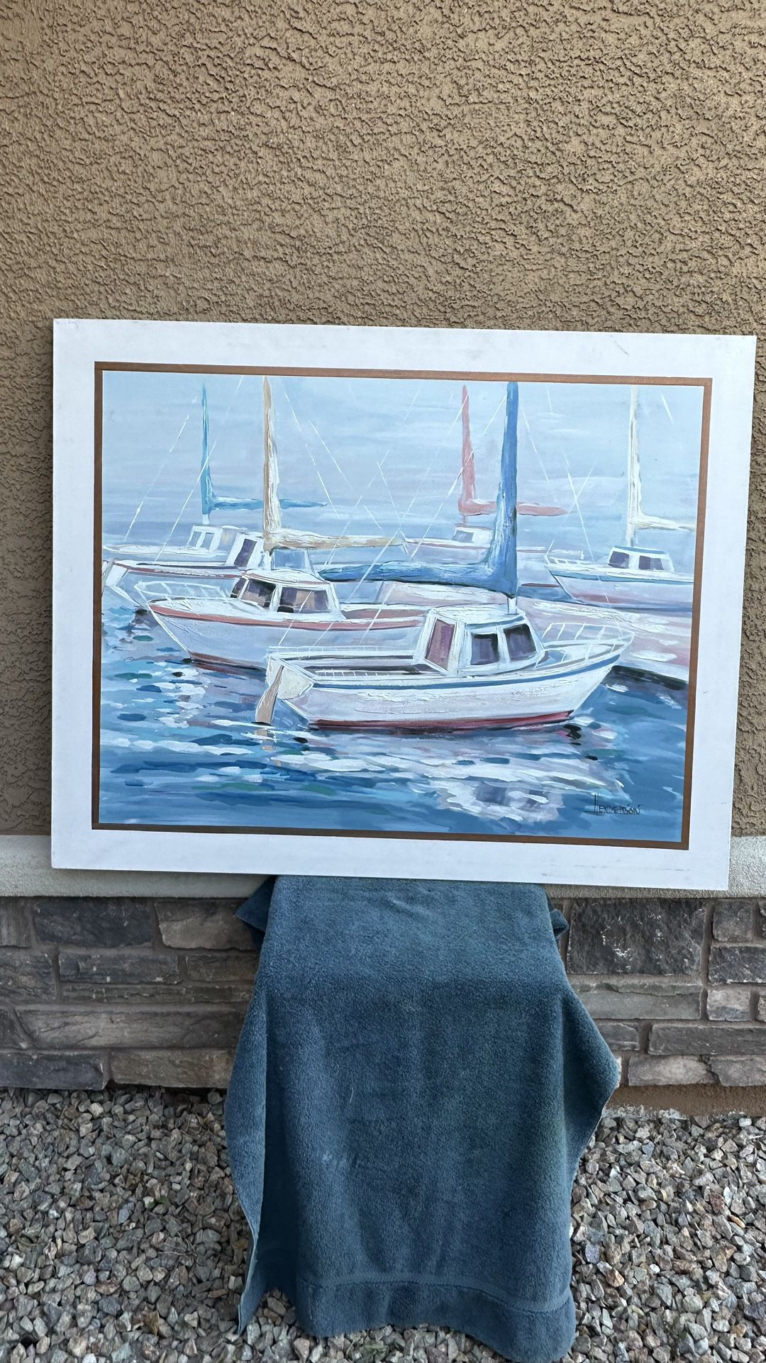 👻💰👻Large Canvas Sailboat Painting 