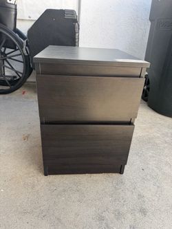 IKEA kullen 2-Drawer Nightstand Dark Brown