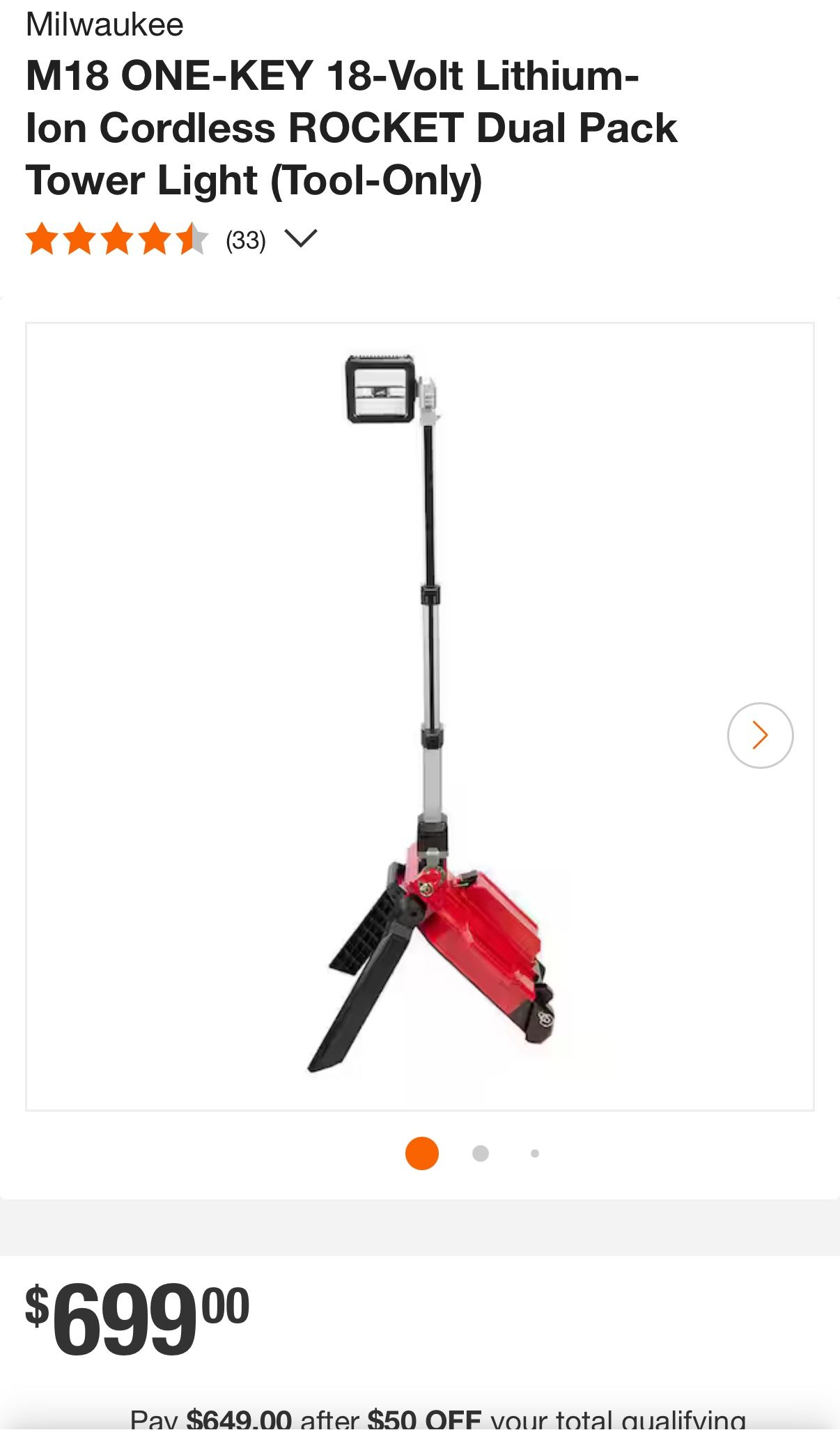Milwaukee Rocket Light M18 2120-20 New