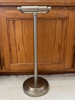 Elegant Freestanding Toilet Paper Holder – Brushed Nickel