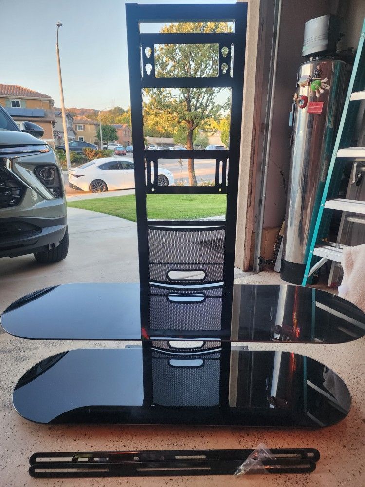 Bello TV stand w/ (2) tempered glass Shelves