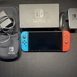 Nintendo Switch With Case And Mario Odyssey 