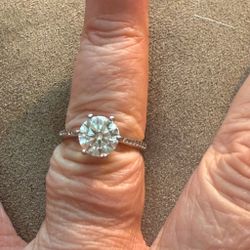 2ct Weight With .04 Ct On Each Side Of The Small Diamonds Size 7 