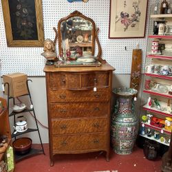 Antique Birdseye, maple chest of drawers