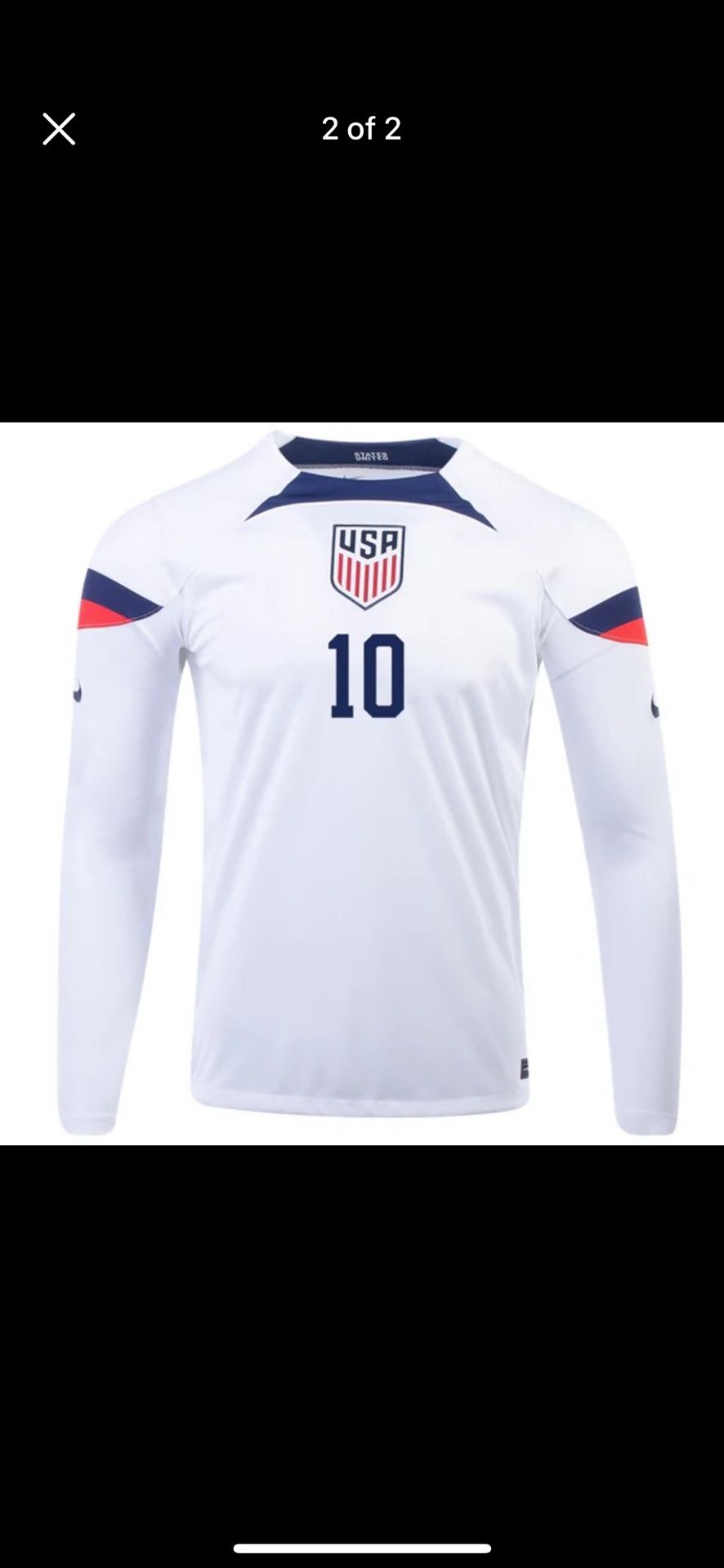 Nike United States Christian Pulisic Home Long Sleeve Jersey 22/23 (White/Loyal Blue)
