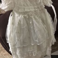 Girl babtism dress 1/2T vestido de bautizo talla 1/2t de niña