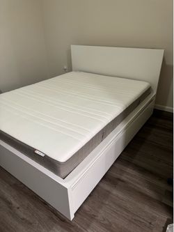Ikea Bed Frame, Mattress and 2 storage boxes