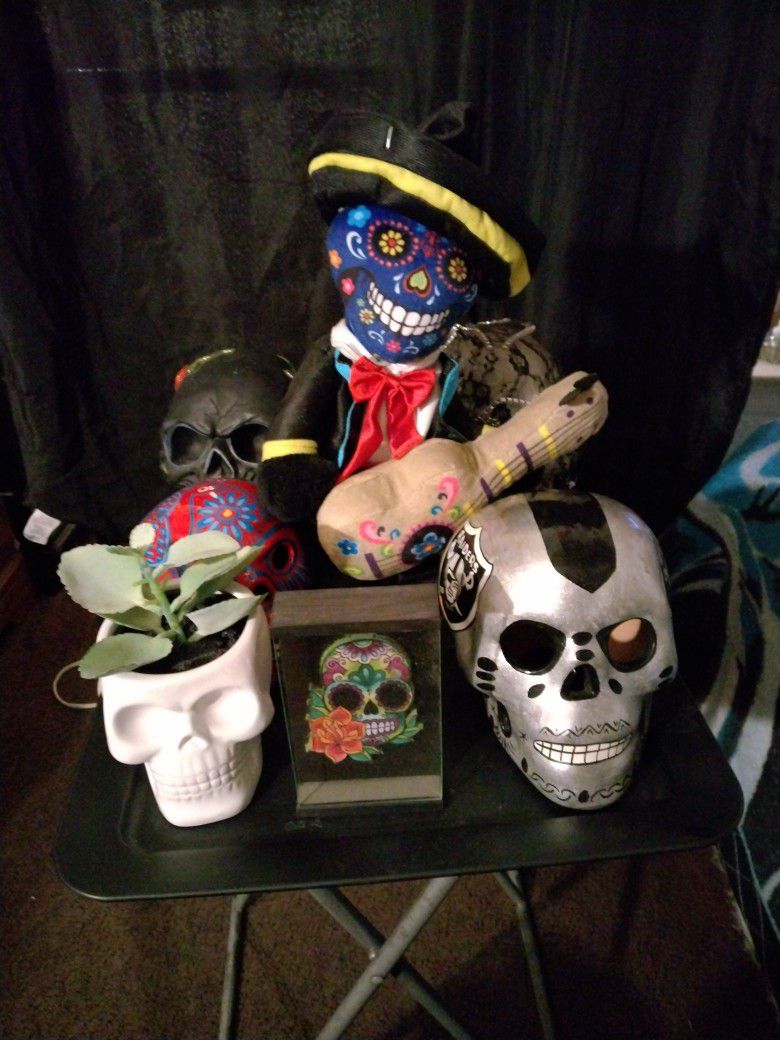 Festival Of The Dead Skull Collection, Plus The Singing Doll.