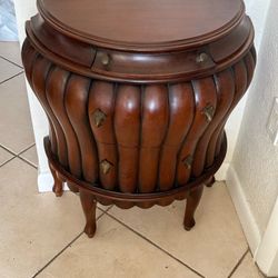 Small Bombe Chest With One Small Drawer At The Top And Two More Below. Lovely Accent Piece That Can Also Be Used For Storage