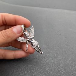 Moissanite Pendant Of A Angel Made Of All Silver 925