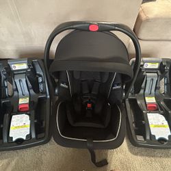 Graco SnugRide Lite LX Infant Car Seat And Two Bases