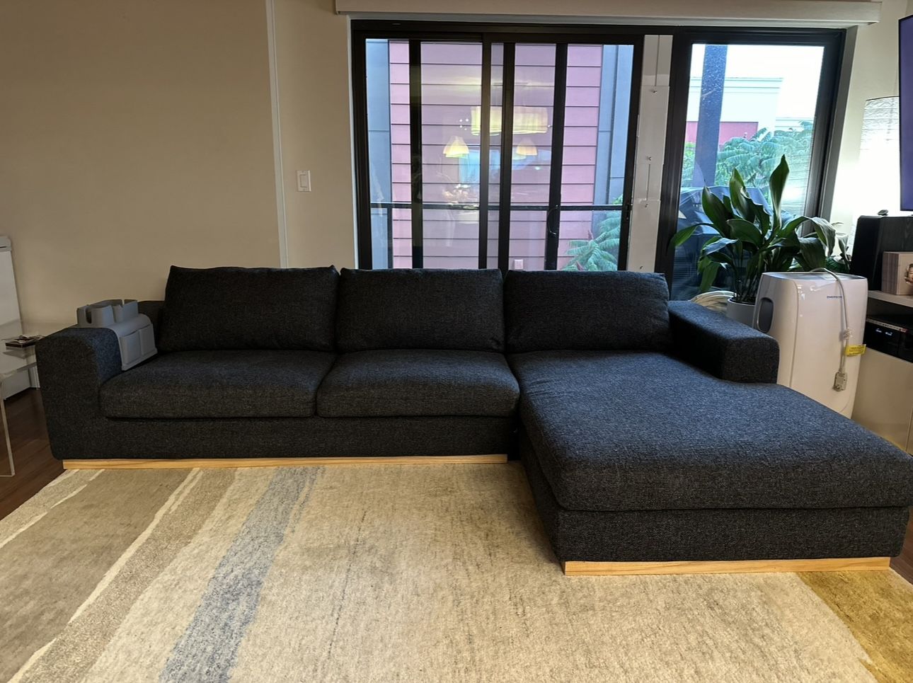 Rove concepts charcoal sectional w/right hand chaise 