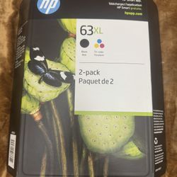(1) 2 Pack HP 63XL INK
