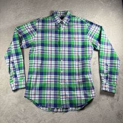 Polo Ralph Lauren Shirt Men’s L Green Plaid Slim Fit Button Down Oxford New #520