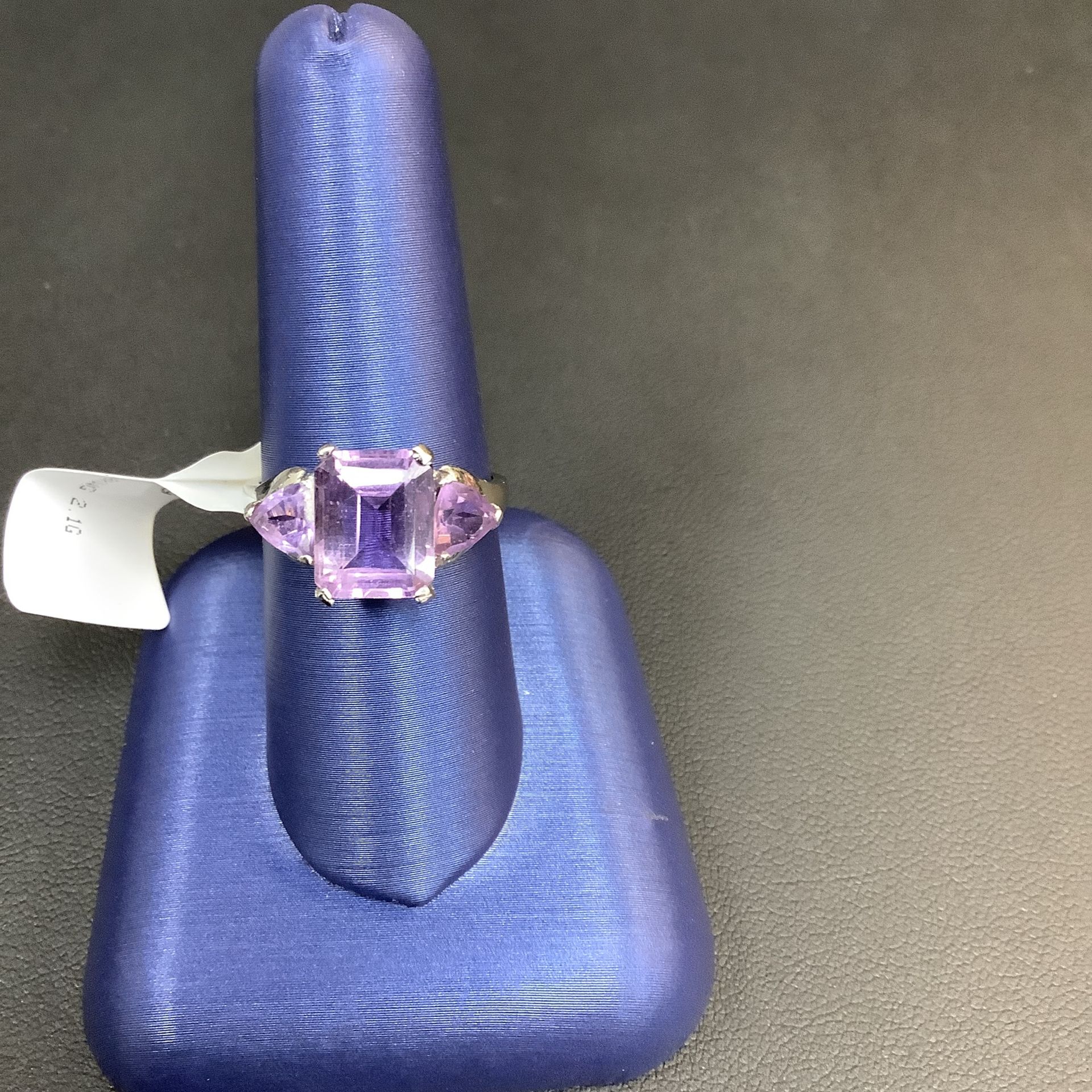 White Gold Ring With Purple Stone