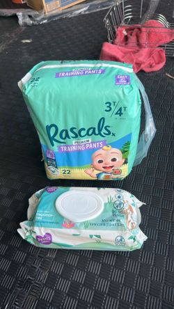 Rascals baby diapers 3T/4T & Parents choice baby wipes