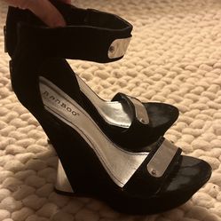 Velvet Platform Wedges size 7 $5