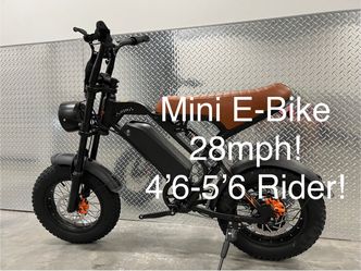 500W / 28mph/ Mini Electric 16x4.0 Fat Tire E-bike, kids/teens/smaller adults etc /