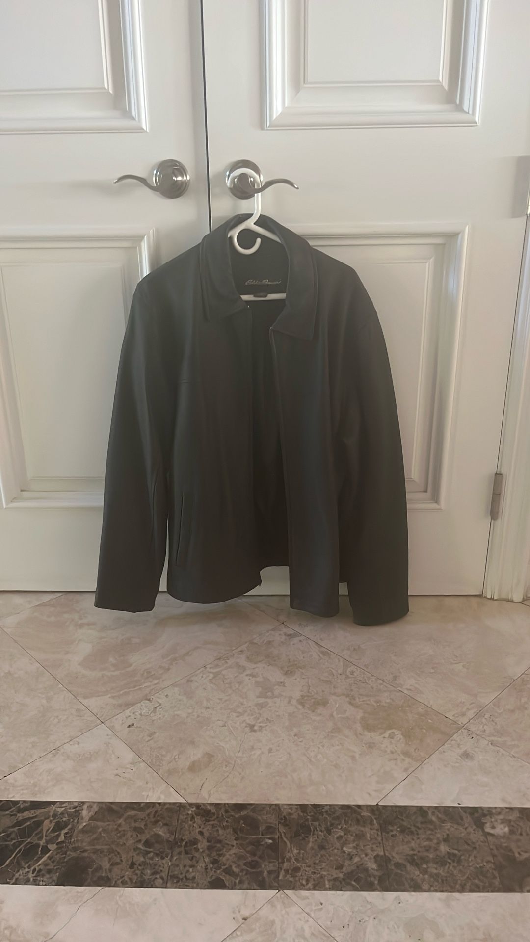 Eddie Bauer leather Zip Up Jacket. Size L