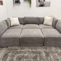 Gray Modular Sectional Couch - Free Delivery