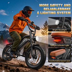 New Electric Bike 750W 48V/15.6Ah Dual Suspension 16” Fat Tires e bike E Bicycle for Adult  New Ready Built FH-M3C  About this item: 1. ✅Peak 1000W Po