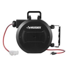 Husky 50 ft. 14/3 Medium Duty 13-Amps Indoor Extension Cord Reel with Multiple Outlet Triple Tap End, Black Store SKU# 1009-567-301
