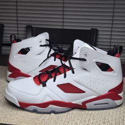 Nike Air Jordan Flight Club 91 White Gym Red Carmine 555475-101 Men's Size 13