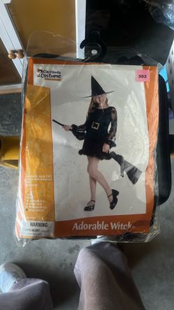 Kids Adorable Witch Halloween Costume Sz L 10-12