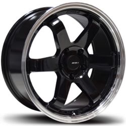Avid.1 Av-06 Wheel 18x9.5 5x114.3 Gloss Black w/ Polished Lip